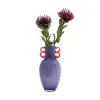 Present time - Vase Fiesta glass large bright purple, orange handles