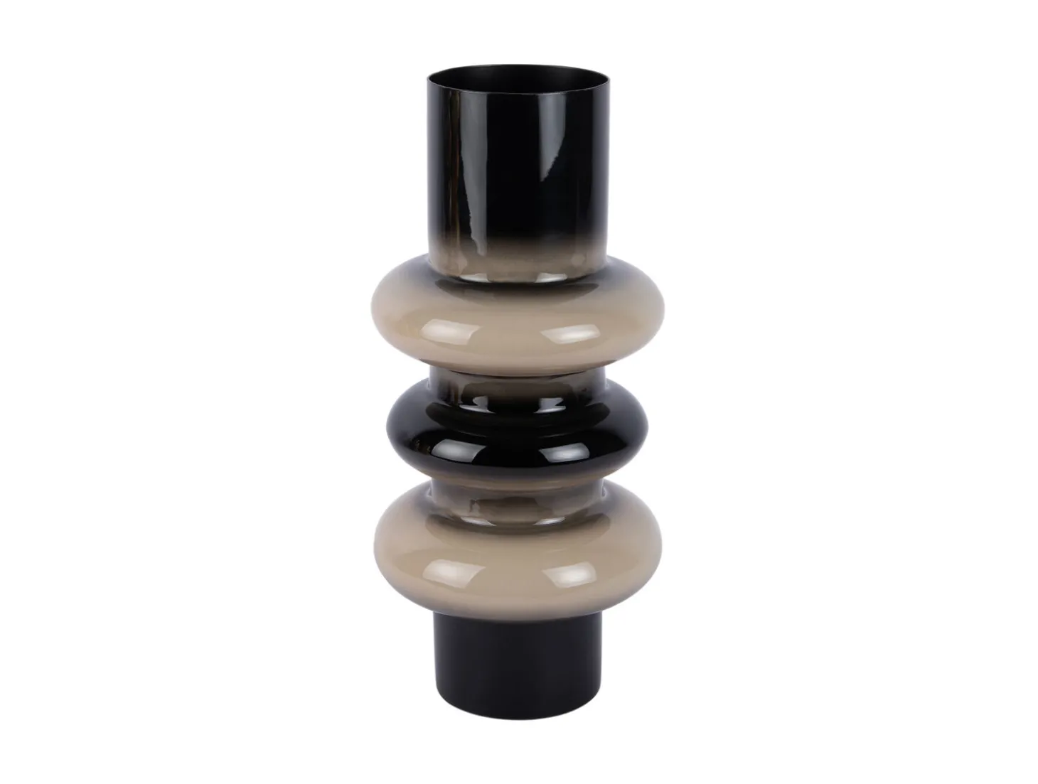 Present time - Vase Grato medium black w. warm grey