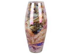Present time - Vase Melange cone pearly chocolate brown