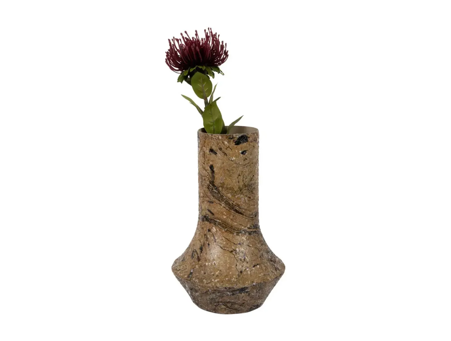 Present time - Vase Mosaic Marble brown