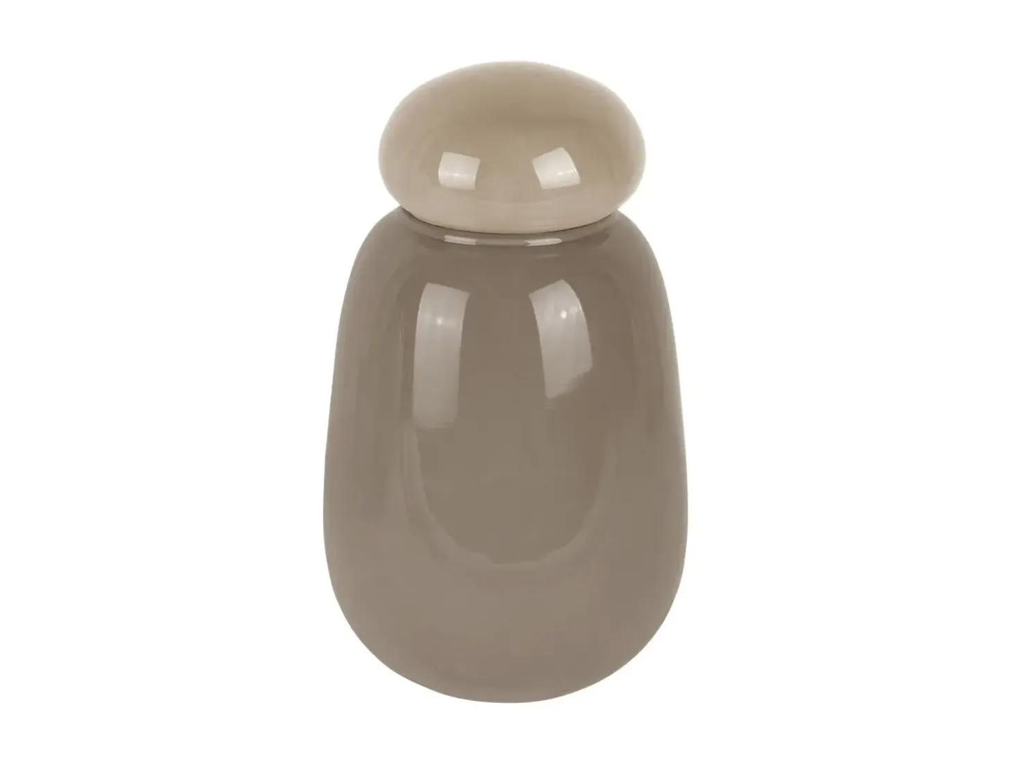 Present time - Vase Nuevo Dulce dark grey w. warm grey lid
