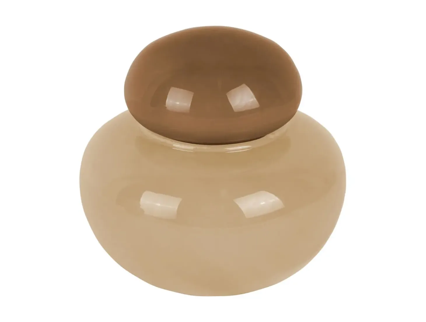 Present time - Vase Nuevo Dulce small soft brown w. dark brown lid