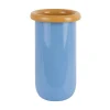 Present time - Vase Plegado M soft blue w. mango yellow