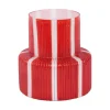 Present time - Vase Rayado Retro wide bright scarlet red