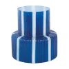 Present time - Vase Rayado Retro wide cobalt blue
