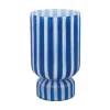 Present time - Vase Rayado Retro large cobalt blue