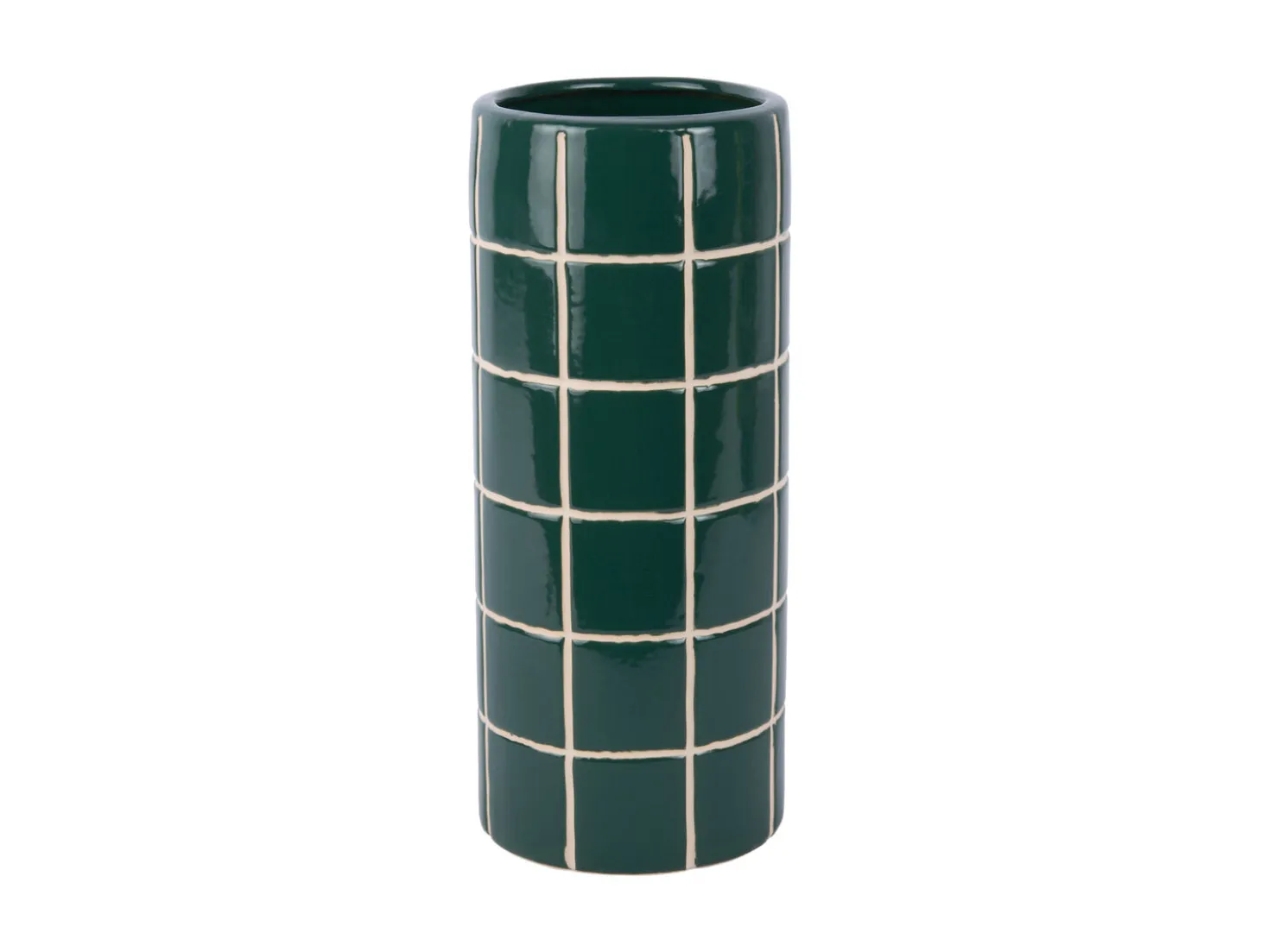 Present time - Vase Retro Tiles round medium retro green