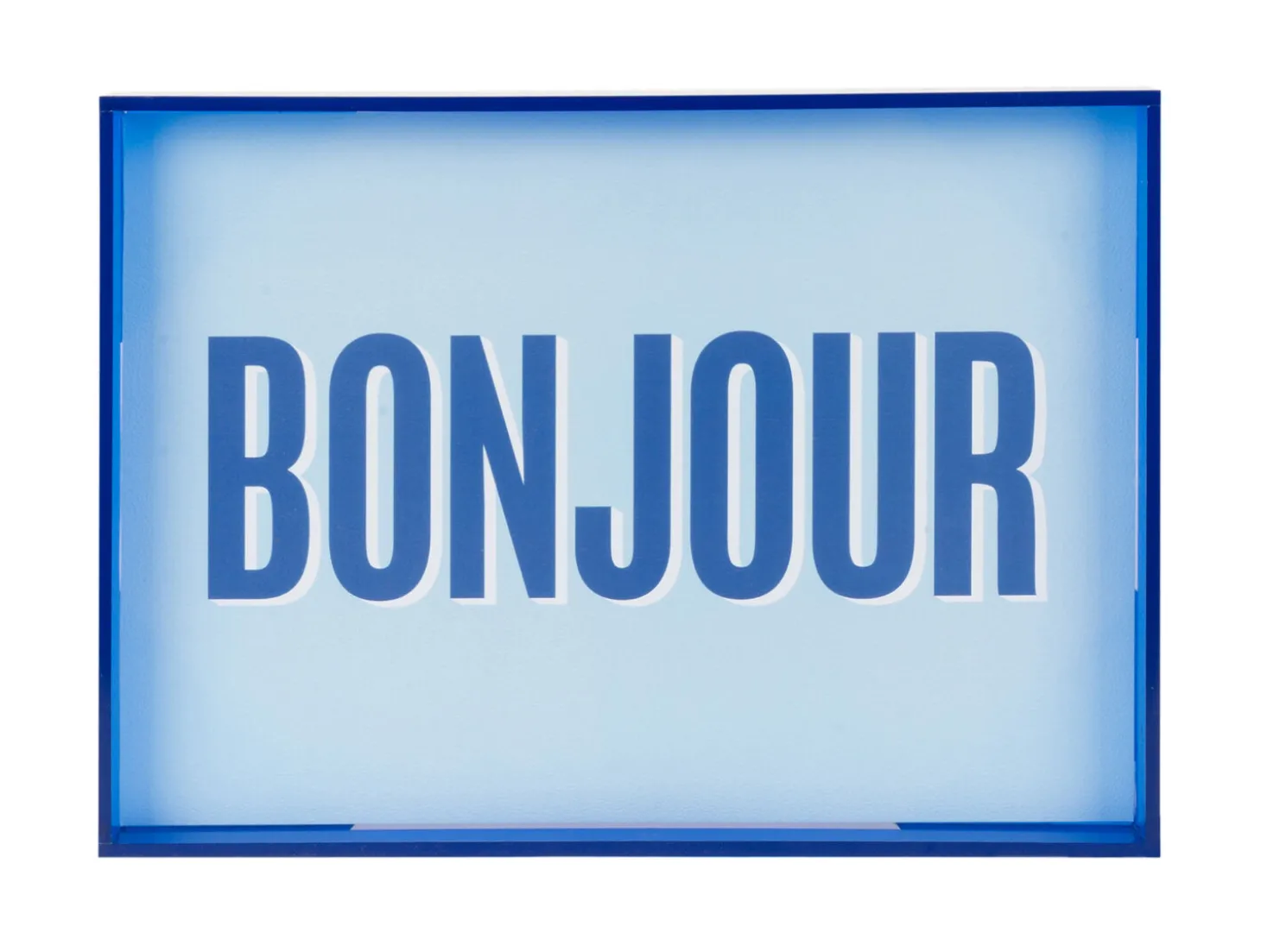 Present time - Wall art Bonjour medium dark blue