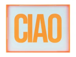Present time - Wall art Ciao large bright orange