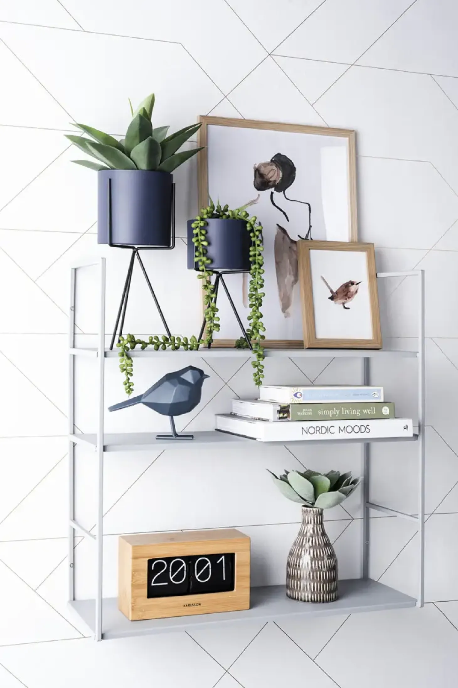Present time - Wall rack Level metal matt warm grey