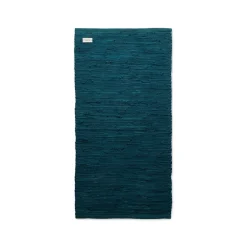 Rug Solid - Bomuldstæppe, petroleum - 75x300 cm.
