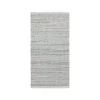 Rug Solid - Tæppe m. læder, light grey - 60x90 cm