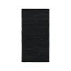 Rug Solid - Tæppe m. læder, sort - 65x135 cm