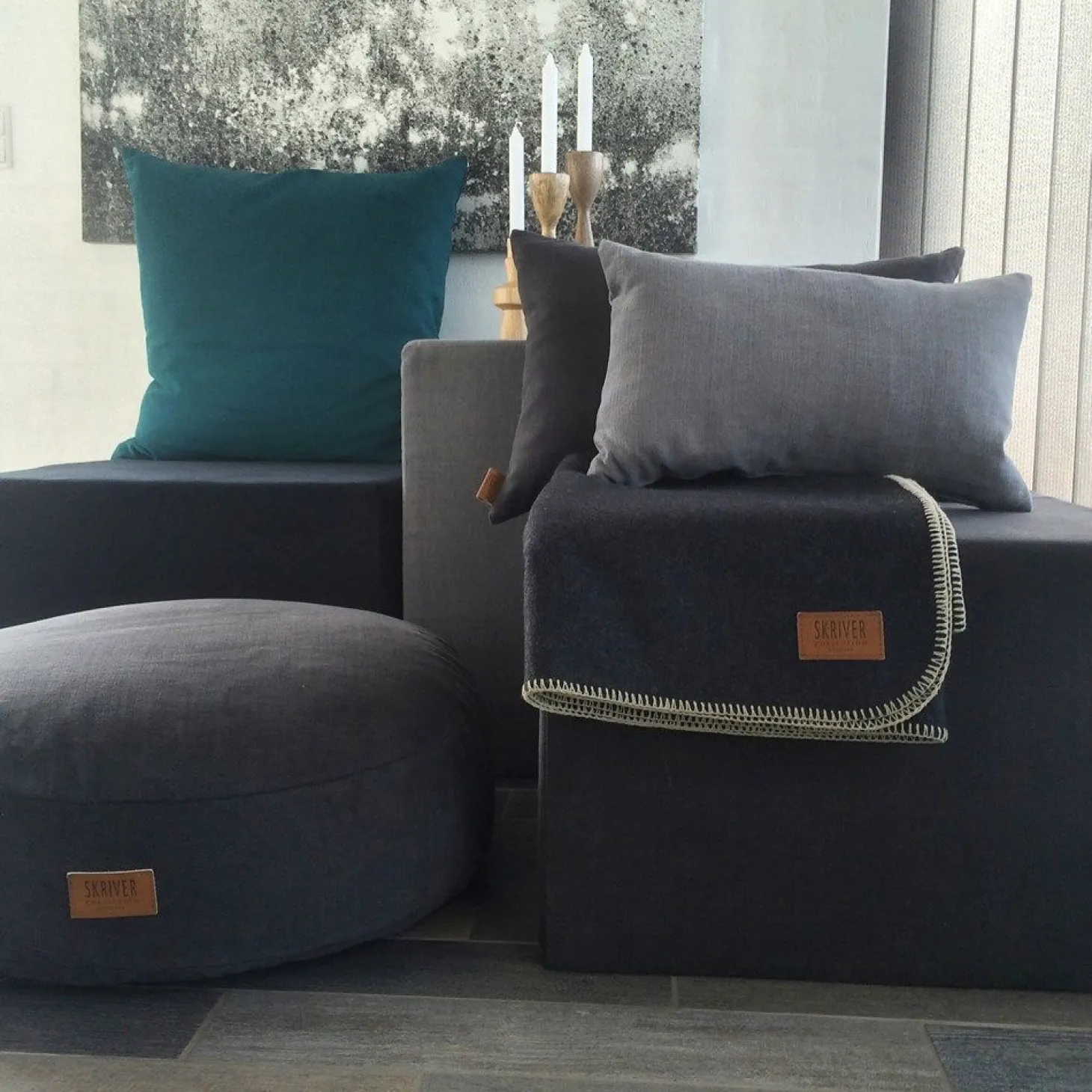 Skriver Collection - Pude - Hotmadi - blå - 40x60 cm