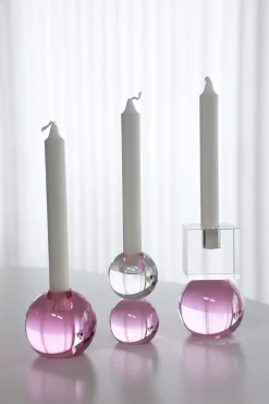 Specktrum - Lysestage - Couple - Pink/Klar