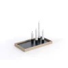 The Oak Men bakke m. lysestager - Candletray - Eg og stål/Sort