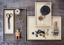 The Oak Men træbakke - Square Tray Large - Sort olieret eg