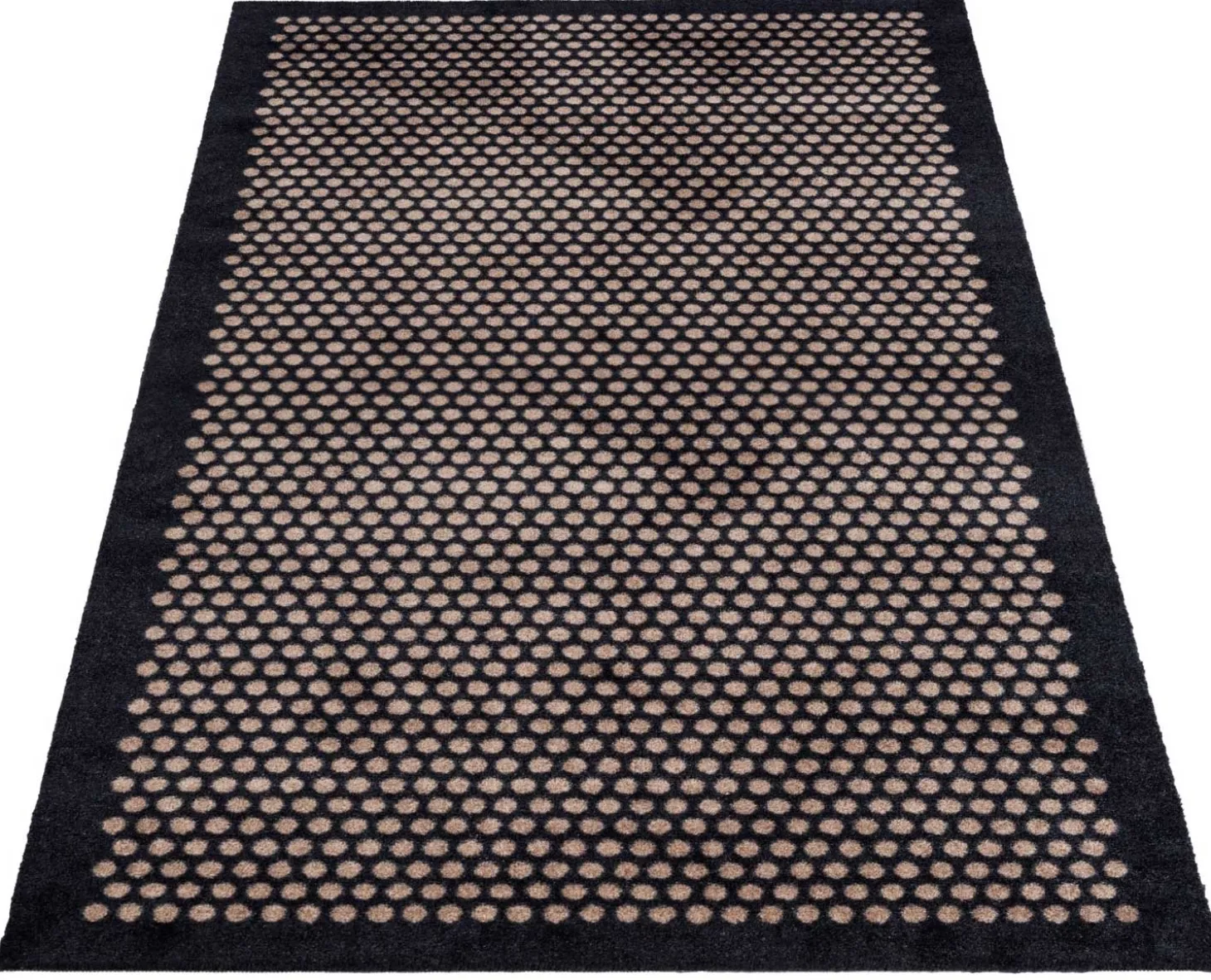 Tica Copenhagen - Løber - Dots - Sort/sand - 90x200 cm