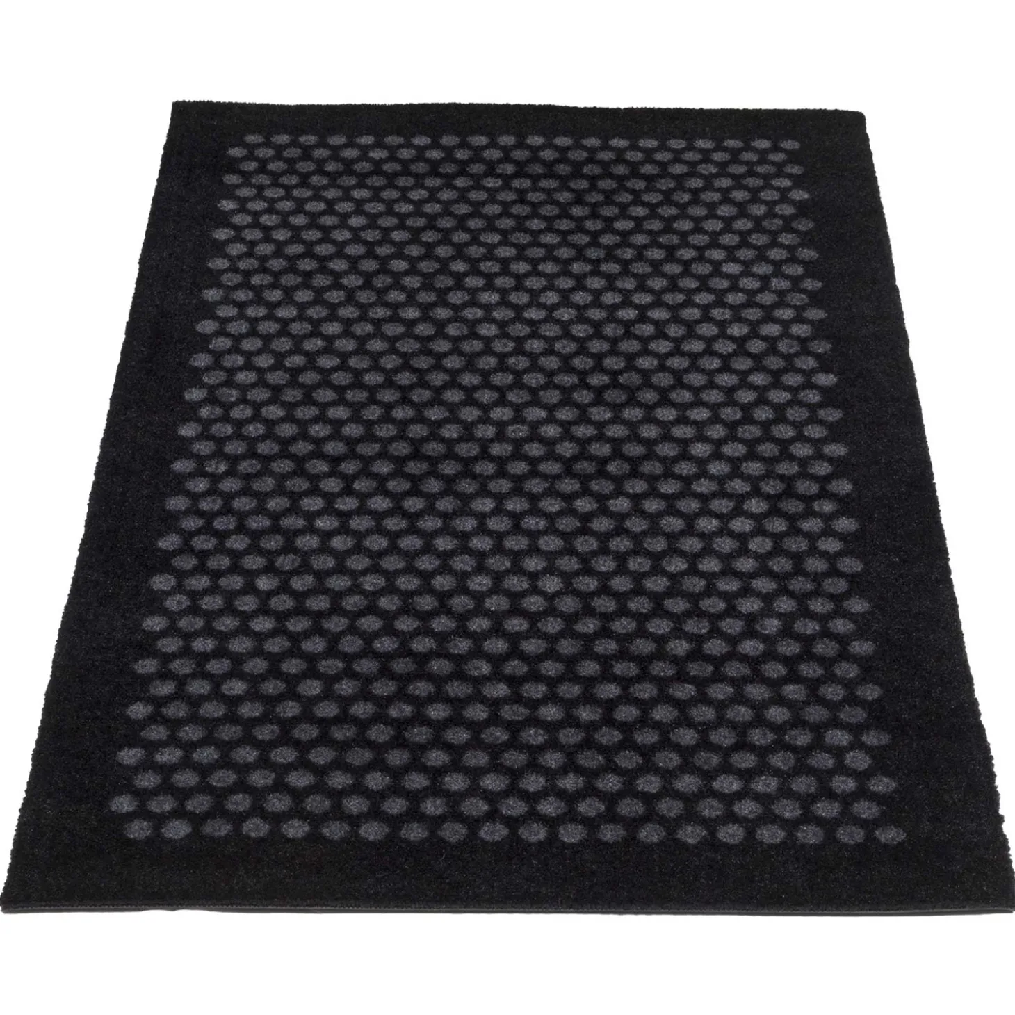 Tica Copenhagen - Smudsmåtte - Dots - Sort/grå - 67x120 cm