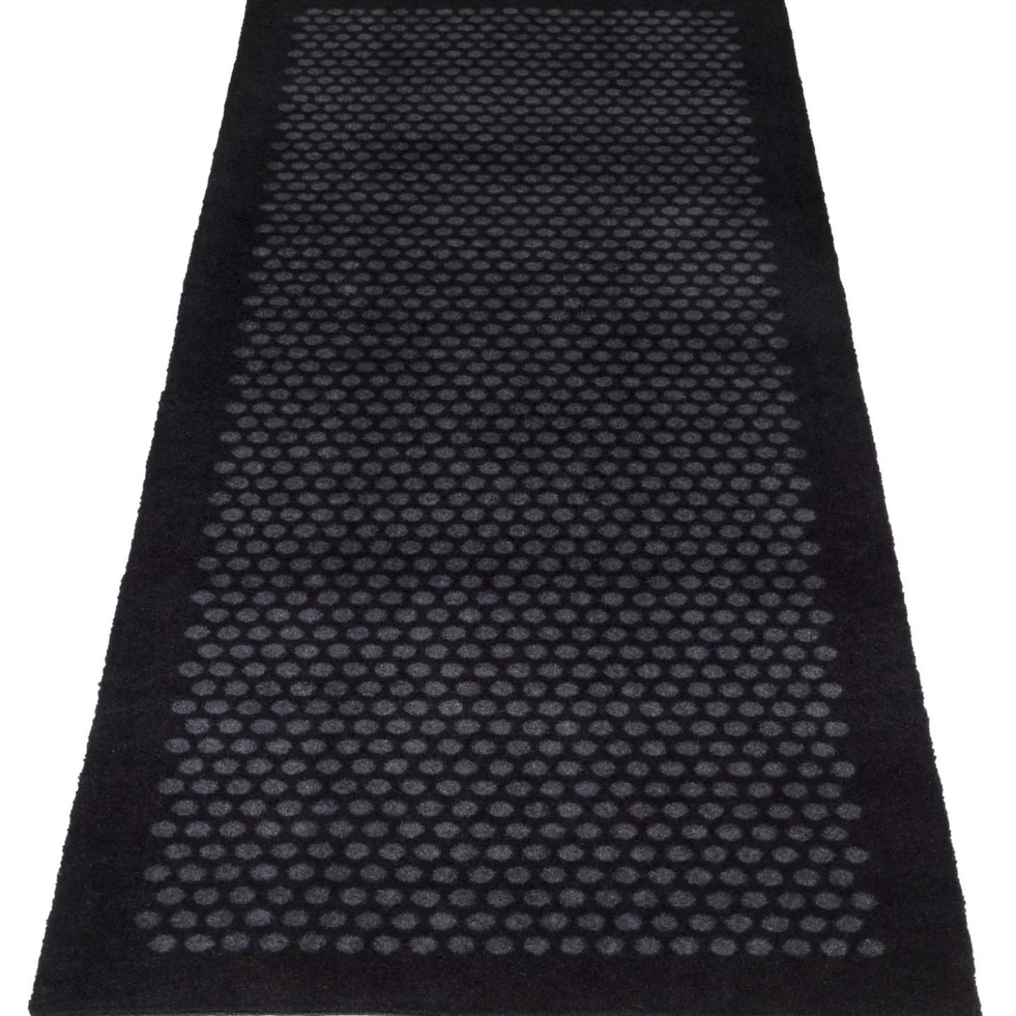 Tica Copenhagen - Smudsmåtte - Dots - Sort/grå - 67x200 cm
