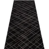 Tica Copenhagen - Smudsmåtte - Lines - Sort/Sand - 67x200 cm