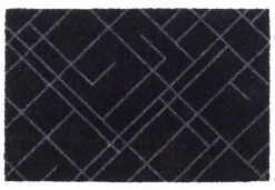 Tica Copenhagen - Smudsmåtte - Lines - Sort/grå - 67x250 cm