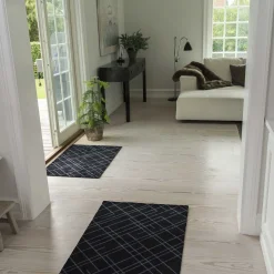 Tica copenhagen - Smudsmåtte - Lines - Sort/grå - 67x120 cm