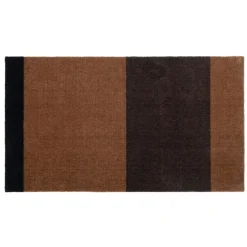 Tica Copenhagen - Smudsmåtte - Stripes Horizon - Cognac/Dark Brown/Black - 40x60 cm