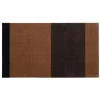 Tica Copenhagen - Smudsmåtte - Stripes Horizon - Cognac/Dark Brown/Black - 90x200 cm