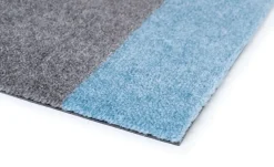 Tica Copenhagen - Smudsmåtte - Stripes Horizon - Blå/Steelgrey - 90x130 cm