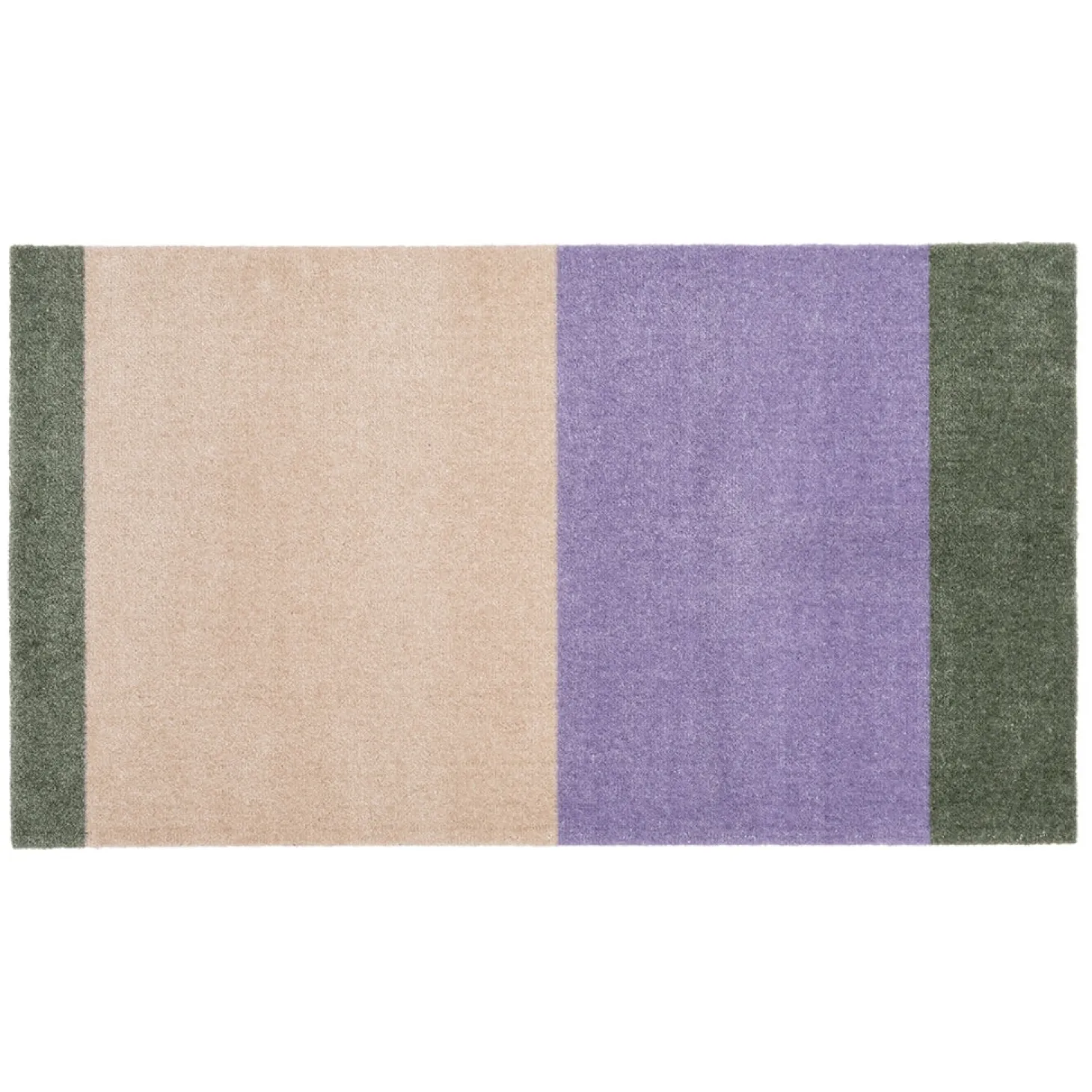 Tica Copenhagen - Smudsmåtte - Stripes Horizon - Lilla/Ivory/Grøn - 60x90 cm