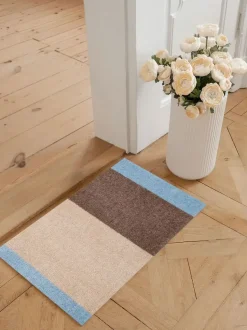 Tica Copenhagen - Smudsmåtte - Stripes Horizon - Lyseblå/Ivory/Sand - 40x60 cm