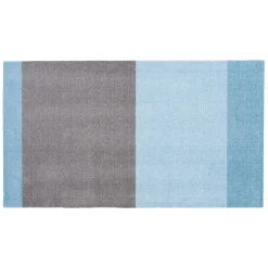 Tica Copenhagen - Smudsmåtte - Stripes Horizon - Blå/Steelgrey - 90x200 cm