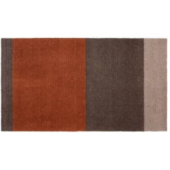 Tica Copenhagen - Smudsmåtte - Stripes Horizon - Sand/Brun/Terracota - 90x130 cm