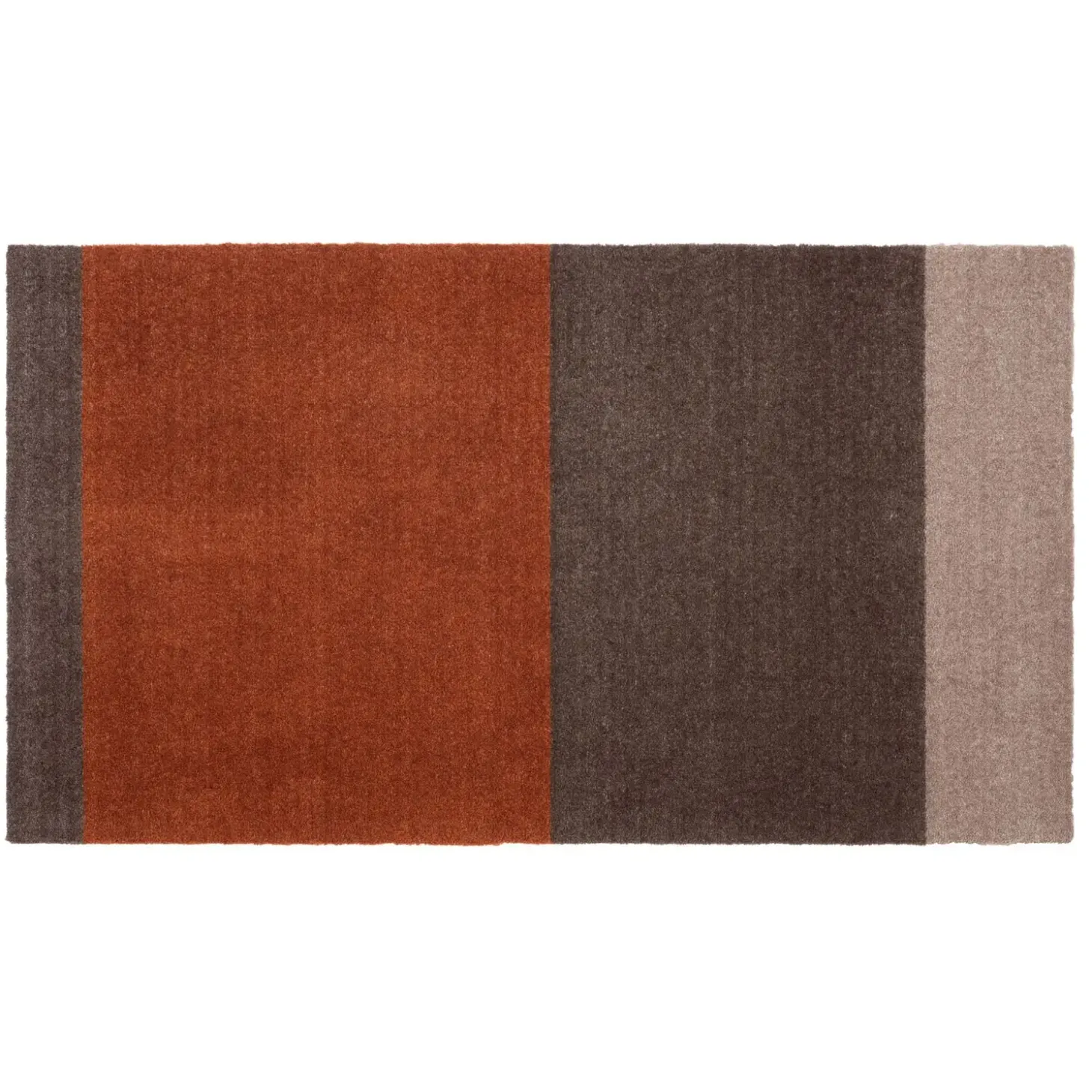Tica Copenhagen - Smudsmåtte - Stripes Horizon - Sand/Brun/Terracota - 90x130 cm