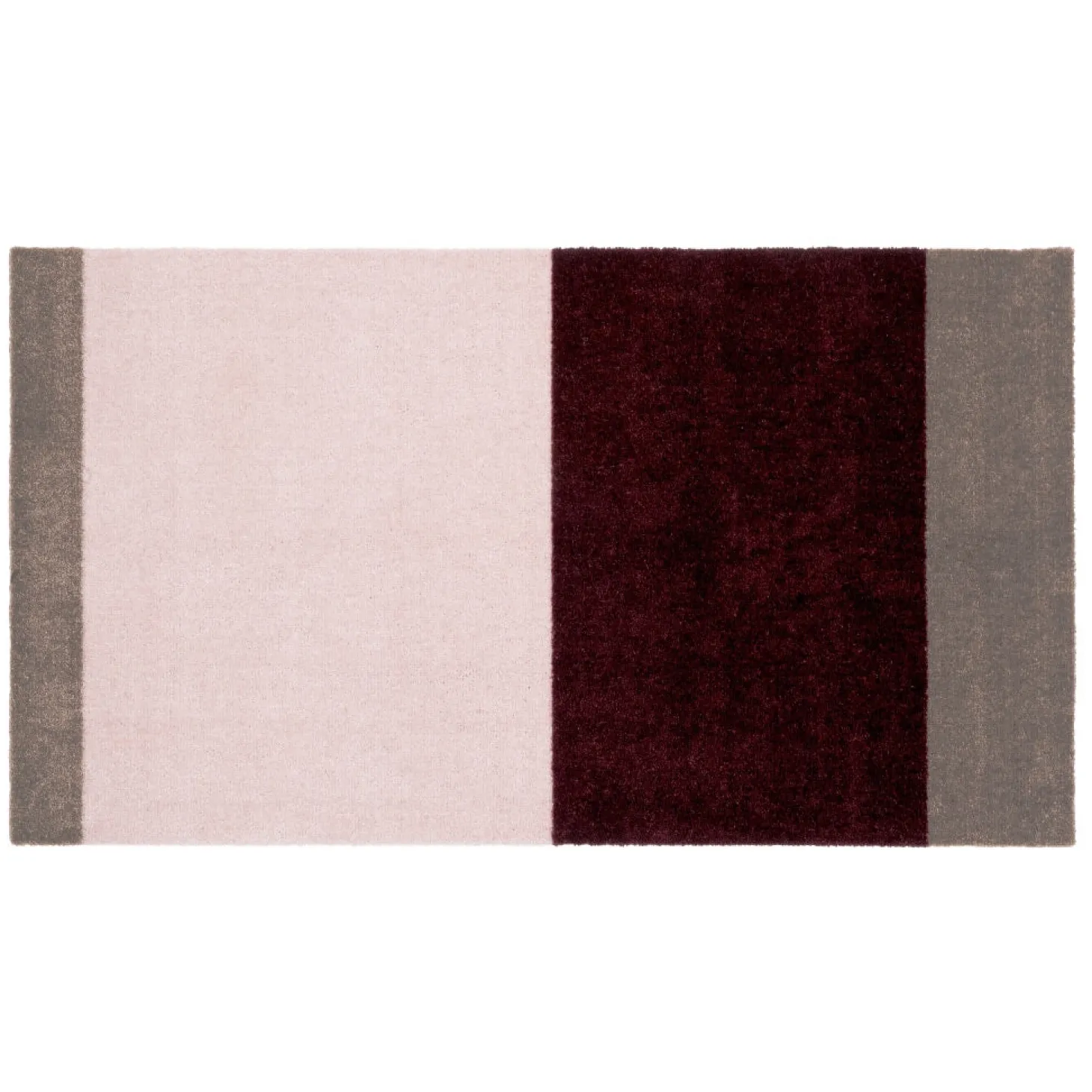 Tica Copenhagen - Smudsmåtte - Stripes Horizon - Bordeaux/Rose/Sand - 60x90 cm