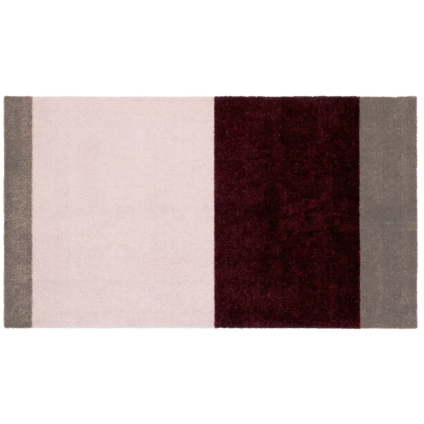 Tica Copenhagen - Smudsmåtte - Stripes Horizon - Bordeaux/Rose/Sand - 40x60 cm