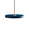 Umage - Asteria pendel m/ messingtop - mini - petrol blue (Ø31 cm)