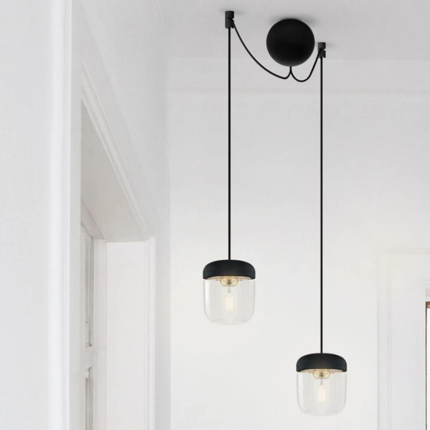 Umage - Baldakin til 2 pendellamper - Cannonball black cluster 2