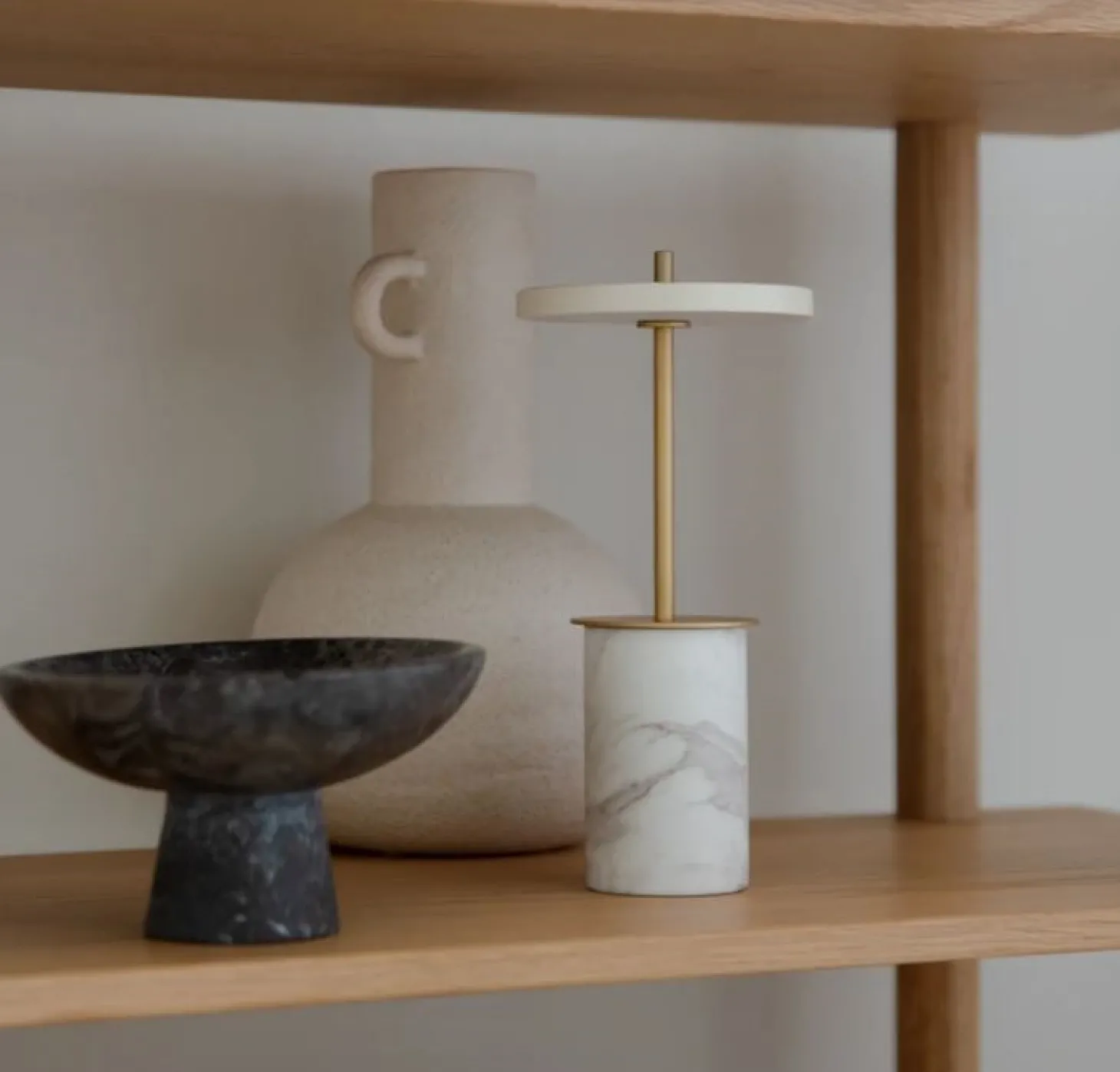 Umage - Bordlampe - Asteria Move Mini - Grå Marmor Messing