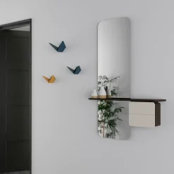 Umage - Entrespejl - One More Look - Hvid med mørk Eg - Pearl white/dark oak