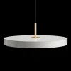 Umage - Loftlampe pendel - Asteria pendel m/ messingtop - Nuance mist/Hvid - Medium Ø43 cm
