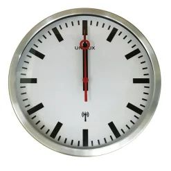 UNILUX - Væg Ur - Stationsur - Metal grå - ø35 cm