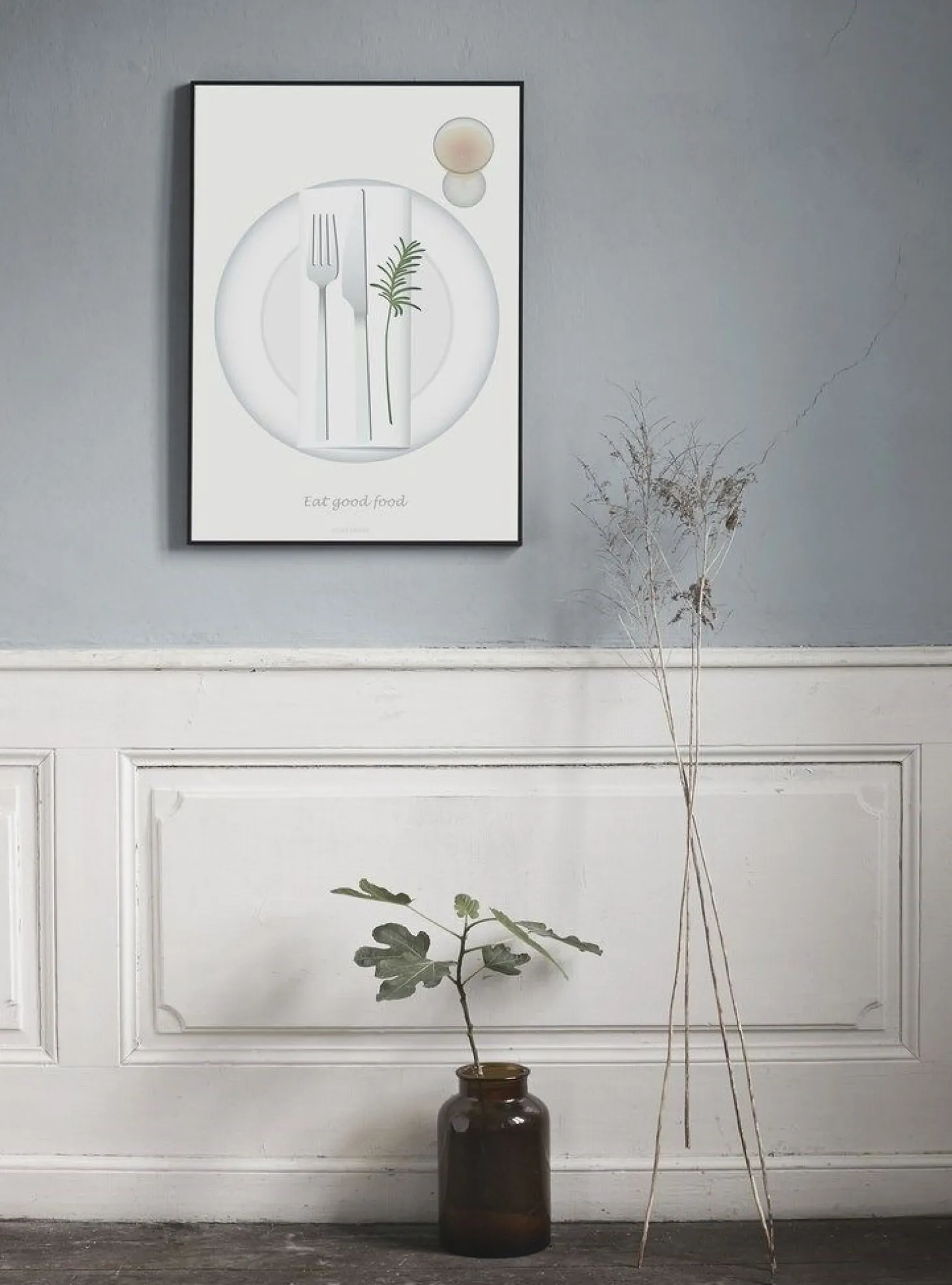 VISSEVASSE plakat - Eat good food - 50x70 cm