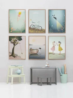 VISSEVASSE - Plakat - Hand-Clapping Girls - 50x70 cm