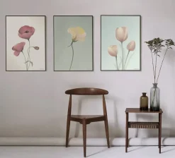 VISSEVASSE - Tulipaner plakat, mint - 30x40 cm
